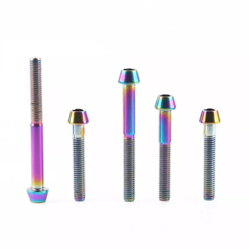 12PCS Bicycle Disc Brake Rotor Screws M5X10mm T25 Titanium Alloy