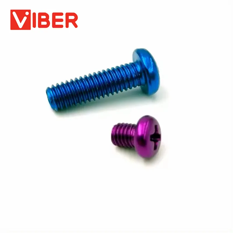 Blue Series Aluminium Fasteners Pan Head Drilling/Tapping Screws and Washer Nut Nylon Titanium Alloy Chipboard/Wood/Drywall Screw Bolt for Motorcycle Bicycle