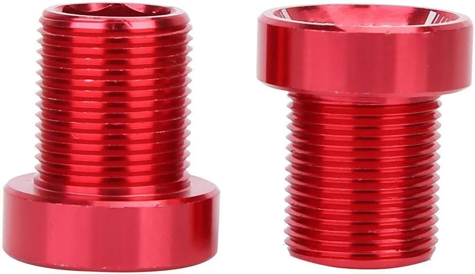 Crankset Screw, M15*19 Bottom Bracket Bolts Aluminum Alloy Bicycle Bike Bb Axis Screws (Red)