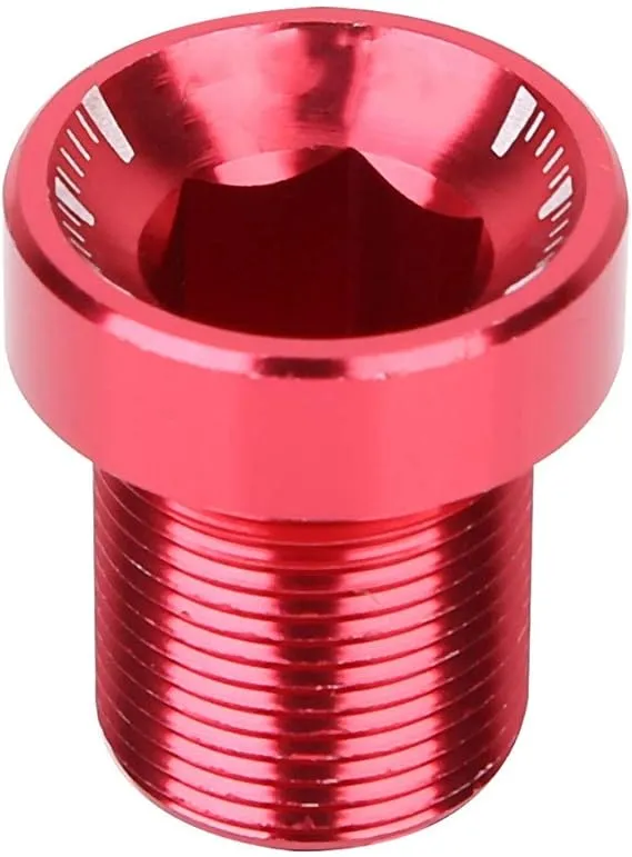 Crankset Screw, M15*19 Bottom Bracket Bolts Aluminum Alloy Bicycle Bike Bb Axis Screws (Red)