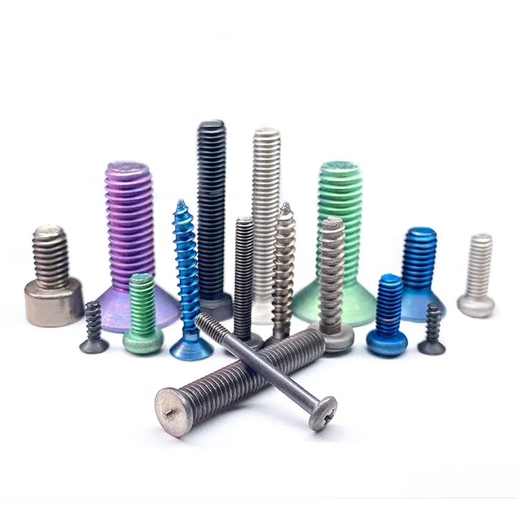 Gr5 Anodized M3 M4 M5 M6 M7 M8 M10 Bicycle Motorcycle Titanium Screw in China Customized Screws