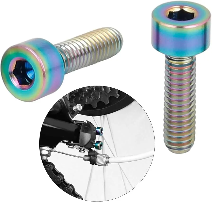 Gr5 Titanium Standard Bolts DIN912 Hex Head Cup Head Screw M5 Hex Socket Bolt Titanium Screws for Bicycle / Bike