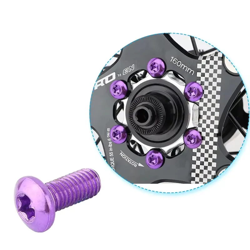 Iiipro MTB Disc Brake Fixing Screw 12PCS T25 Color Alloy Steel Bicycle Accessories Folding Mountain Parts Screws