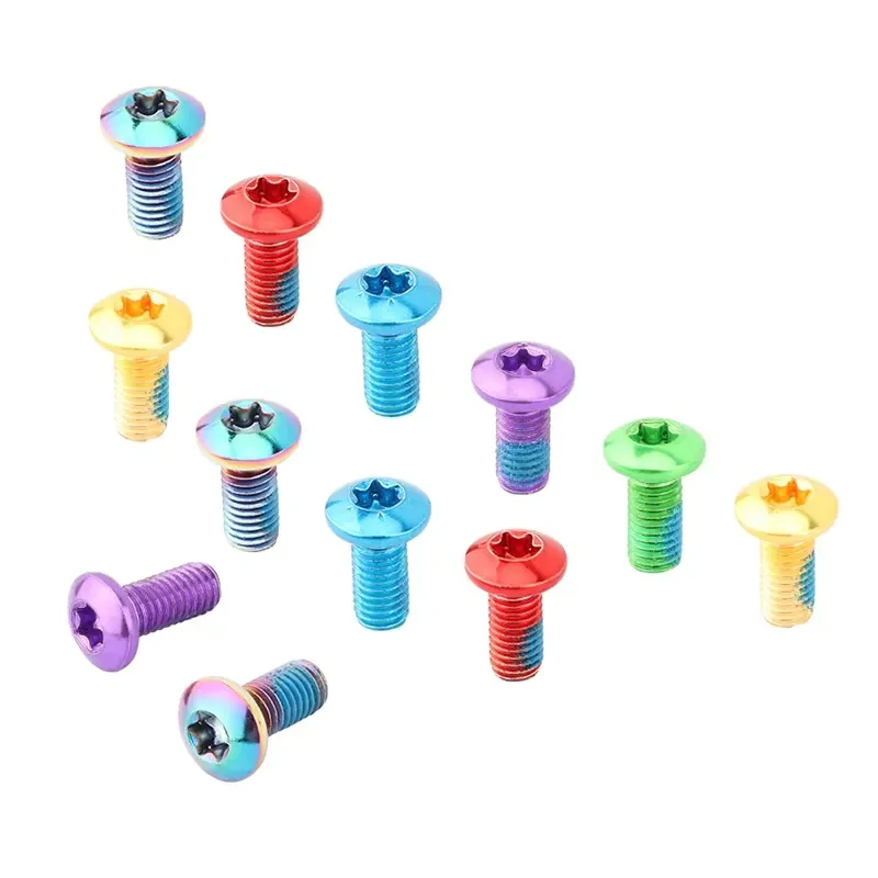 Iiipro MTB Disc Brake Fixing Screw 12PCS T25 Color Alloy Steel Bicycle Accessories Folding Mountain Parts Screws