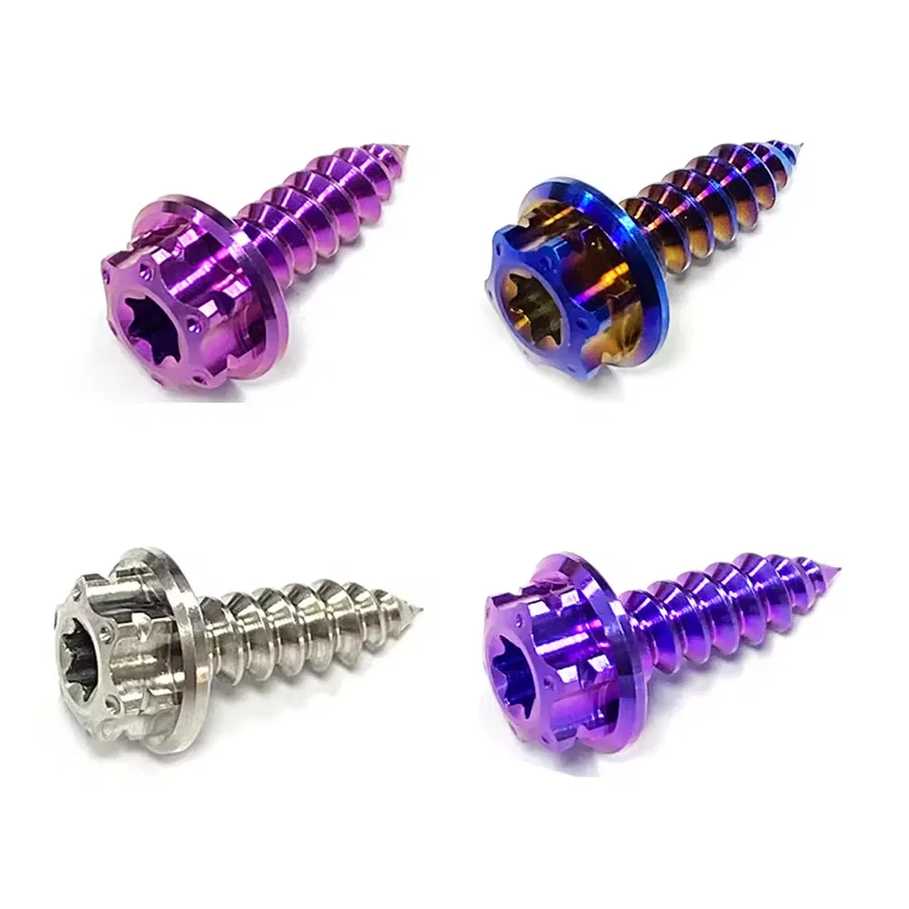 M8 Titanium Screw for Bicycle M6 6 mm M4 Gr5 Cap Hex Socket Set Flanged Umbrella Head Hex Interferance Blue Titanium Screw
