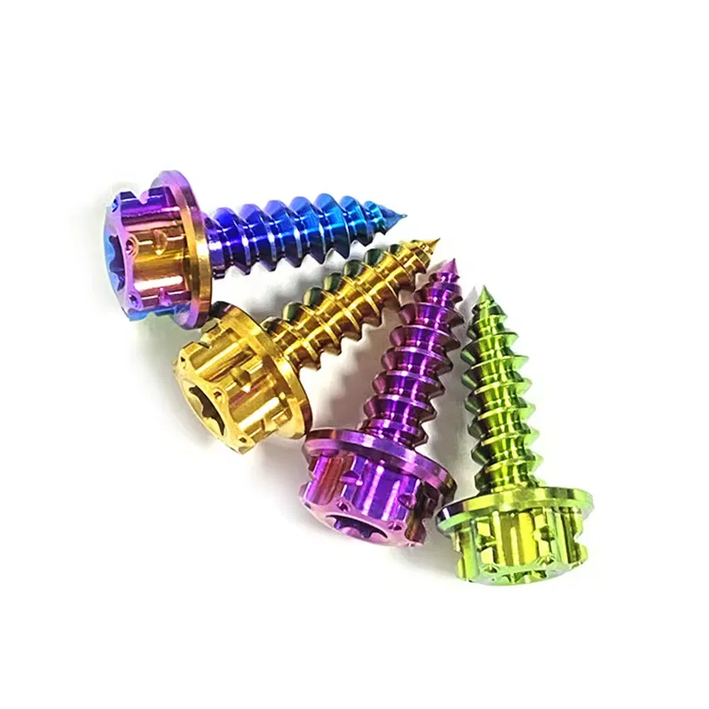 M8 Titanium Screw for Bicycle M6 6 mm M4 Gr5 Cap Hex Socket Set Flanged Umbrella Head Hex Interferance Blue Titanium Screw