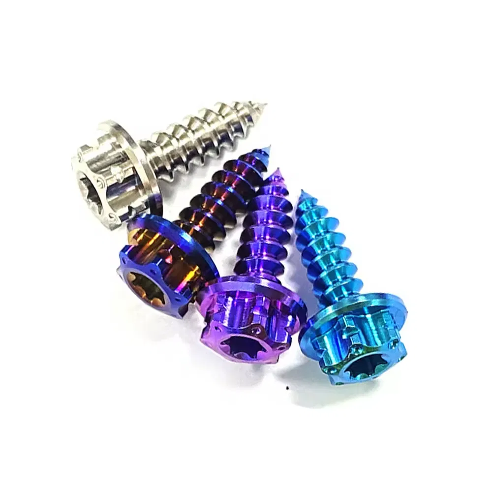 M8 Titanium Screw for Bicycle M6 6 mm M4 Gr5 Cap Hex Socket Set Flanged Umbrella Head Hex Interferance Blue Titanium Screw