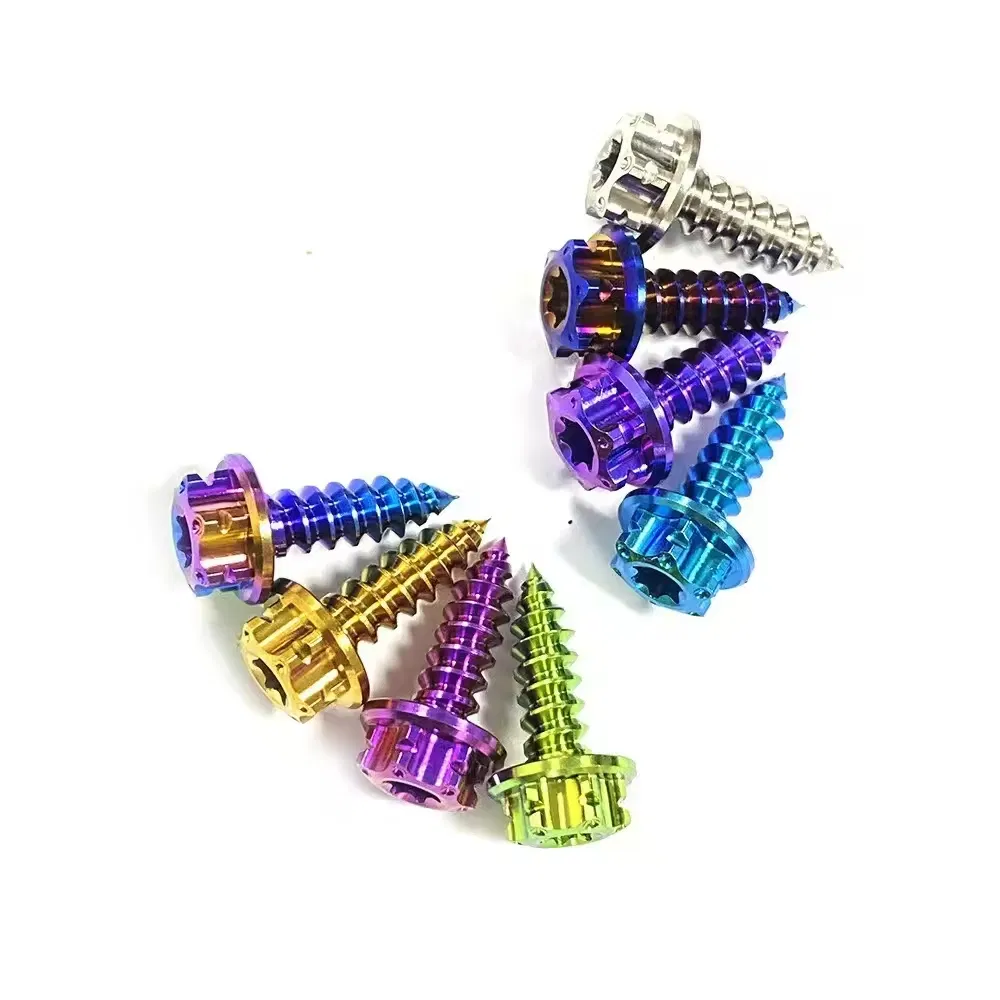 M8 Titanium Screw for Bicycle M6 6 mm M4 Gr5 Cap Hex Socket Set Flanged Umbrella Head Hex Interferance Blue Titanium Screw