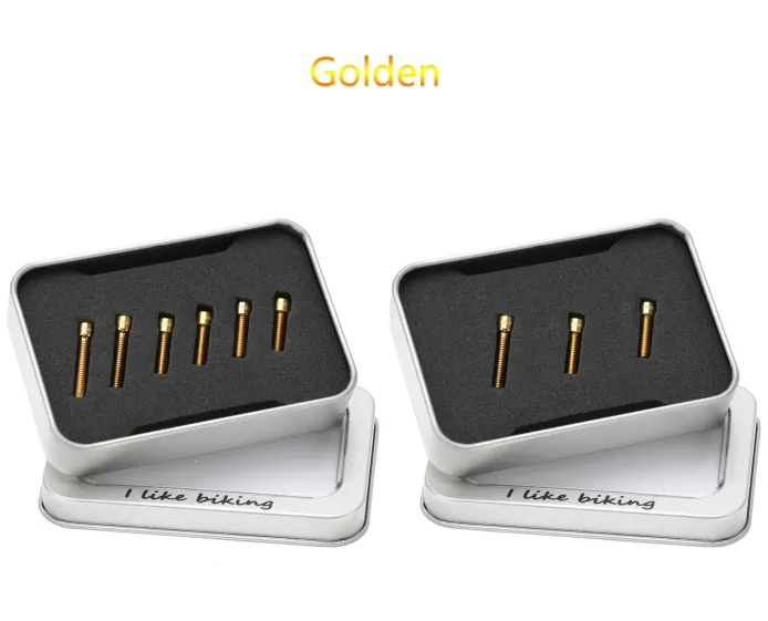 Mountain Bike Bolts M4*13.5mm M4*20mm L/H Screws Factory Prices Ti Grade 5.0 DIN Standard PVD Coating 3 PCS / 6 PCS Ti Screws