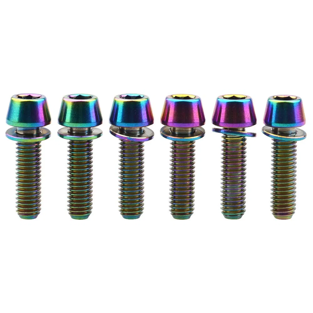 Titanium Hexagon Socket Tapered Head Bolts with Washer Screws Bicycle Parts